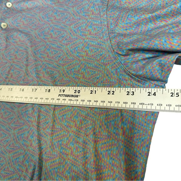 Bugatchi 8-Way Stretch Polo Shirt Blue Azure Short Sleeve Mens Size XXL or 2X - Picture 4 of 8